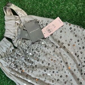 Ann Taylor Shimmering Silver Sequin Top